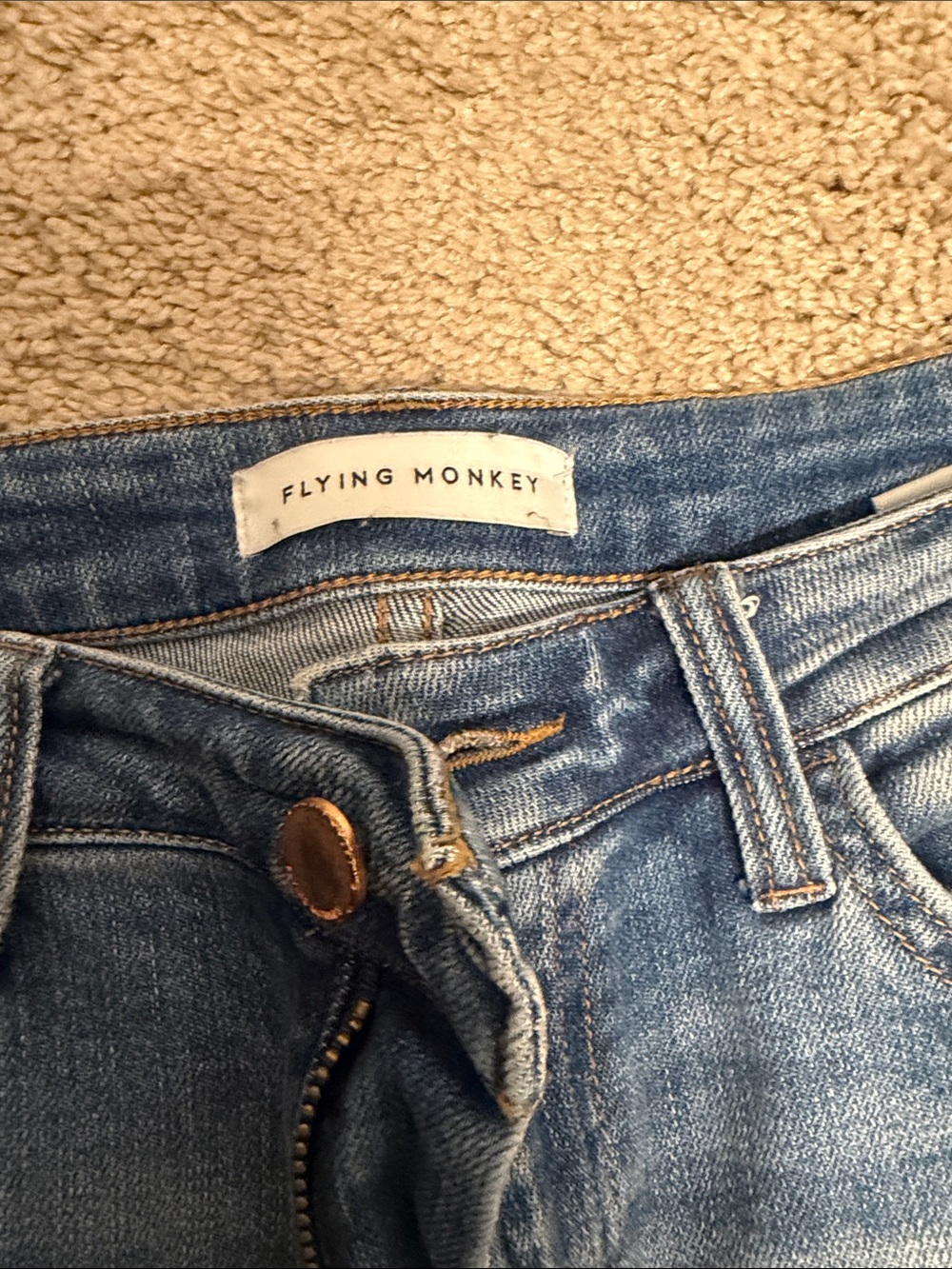 Flying Monkey Light Blue Distressed Straight Jeans - Picture 2 of 4